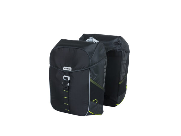 Basil Miles Double Bag - Cykeltasker til bag - 34 liter - Black lime